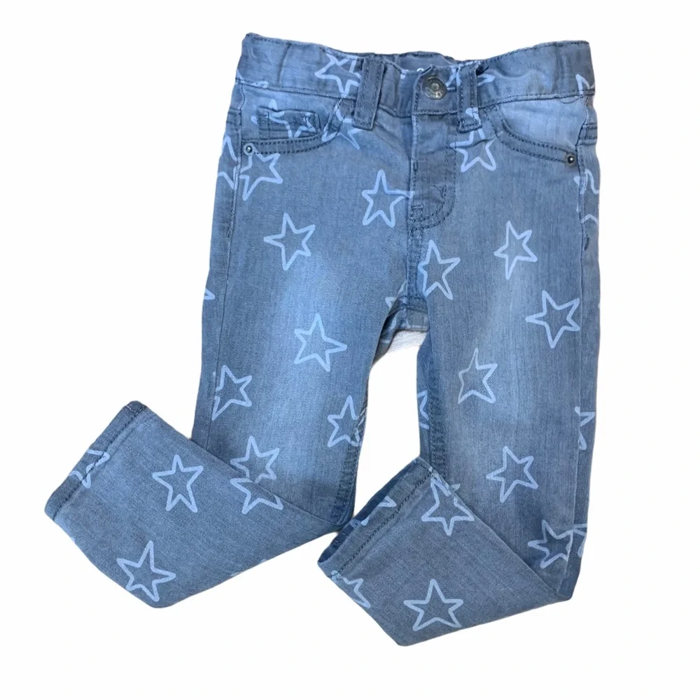 Cat & Jack grey star skinny jeans - Picture 1 of 9